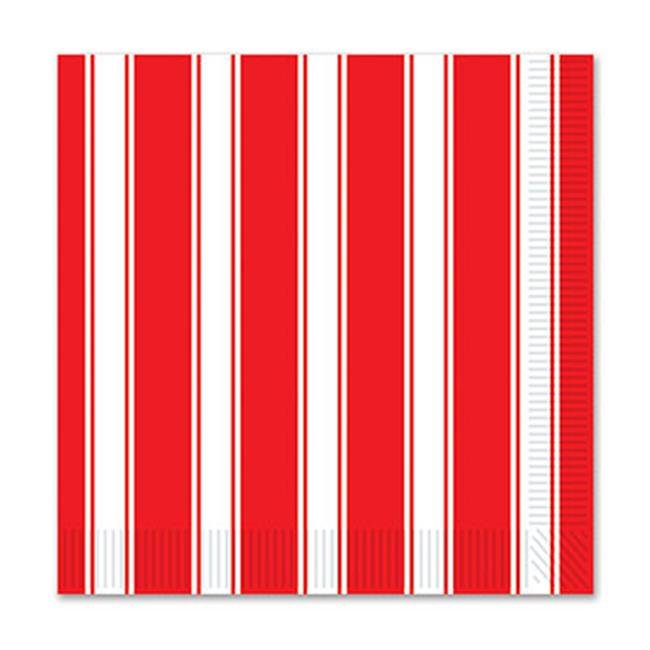 Beistle 58176 Red & White Stripes Beverage Napkins, Pack Of 12